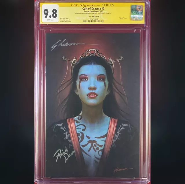 Cult Of Dracula #2 Virgin Variant Cgc 9.8 Ss Signed By Shannon Maer Rich Davis