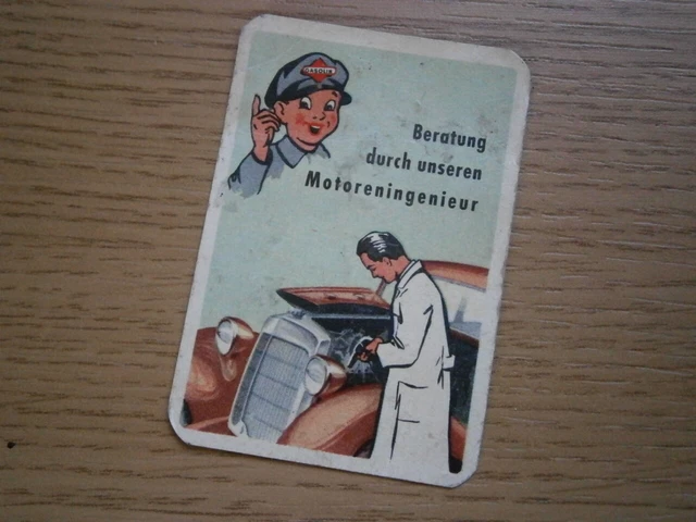 "GASOLIN Kundendienst" Werbekarte, verm. mit Mercedes Benz 170, Vorkrieg