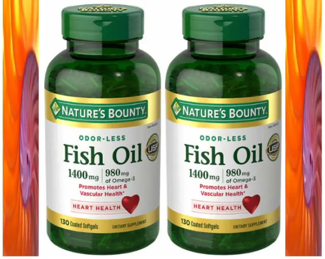 Nature's Bounty Fish Oil 1400 mg 130 Coated Softgels - 2pks