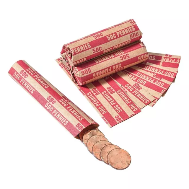 100pcs Penny Coin Cases Flat As Shown Paper Penny Rolls Cases L9B2