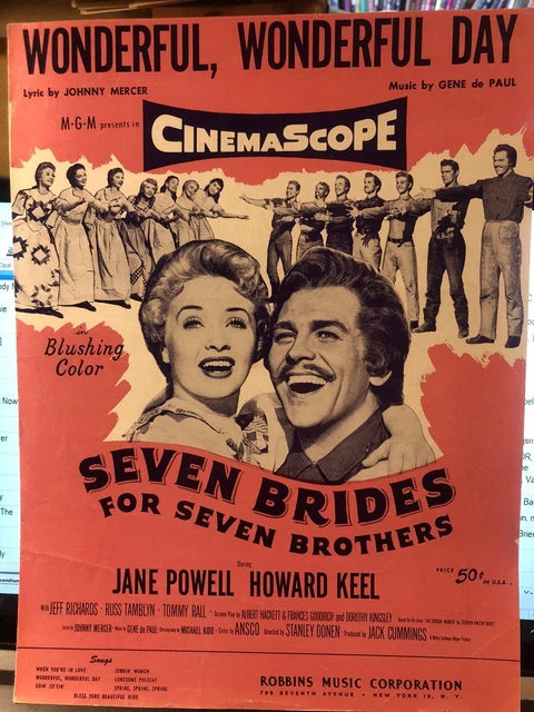 1954 Scarce SEVEN BRIDES SEVEN BROS. Wonderful Day Sheet Music