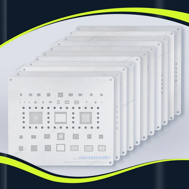 Pochoirs de Reballage BGA 11Pcs pour la réparation de puce Samsung G887/A40S/A8S