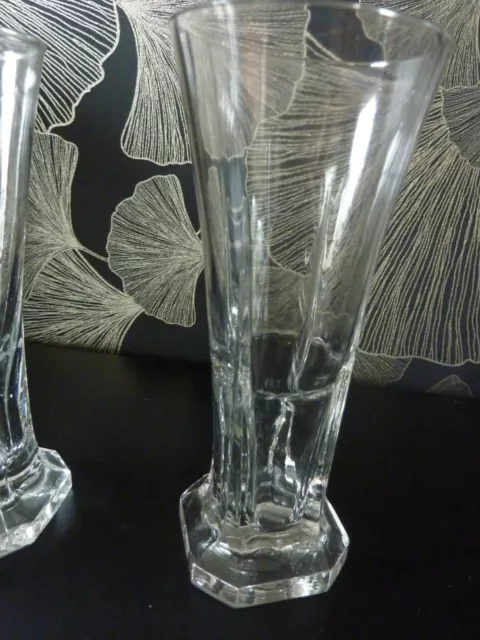 Lot de 4 anciens verres à facettes de bistrot, pour pastis ,avec trait doseur 3