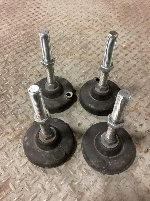 Adjustable Conveyor Leveling Feet 3/4” thread, 5” dia pad - Lot of 4