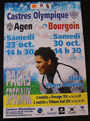 Affiche RUGBY - TOP 14 - saison 2010-2011 - CASTRES OLYMPIQUE / AGEN / BOURGOIN