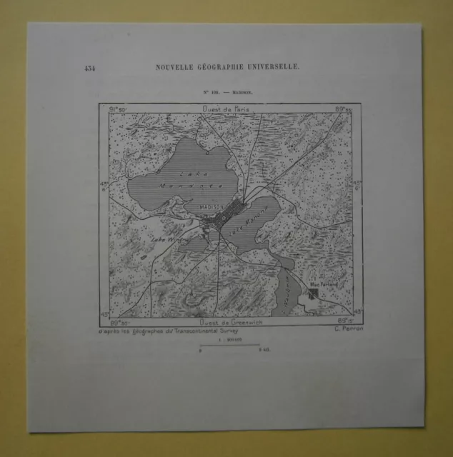 1892 Perron map MADISON, WISCONSIN, #109