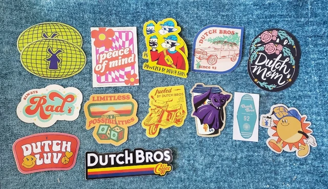 Vintage Dutch Bros. Sticker Lot