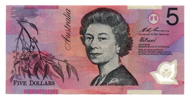 AUSTRALIA -  bella banconota da 5 Dollari in polimero serie JB95384276