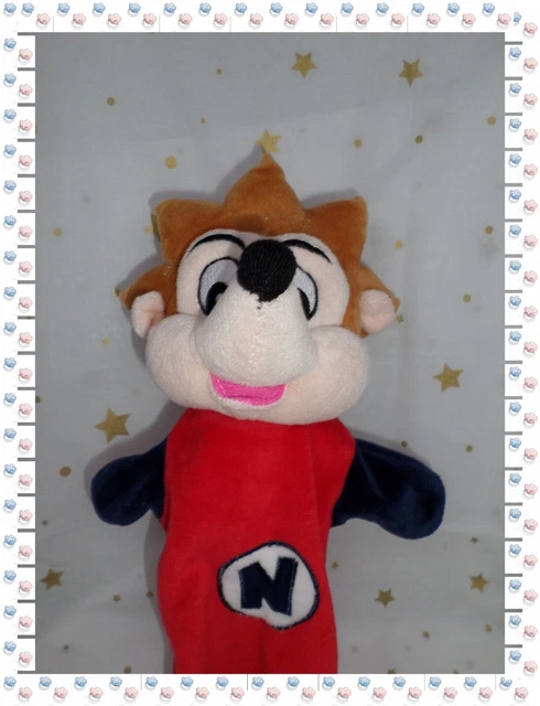 ③ - Doudou Marionnette Hérisson Marron Beige Rouge Bleu N Nigloland
