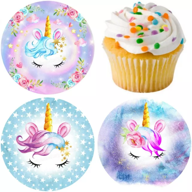 Einhorn essbar Tortenaufleger Muffin Party Deko Geburtstag neu Geschenk Unicorn