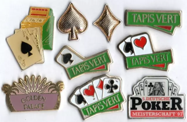 🃏Pin-Konvolut 9 Poker Pins Tapis Vert Golden Palace Deutsche Meisterschaft♠♣♥♦