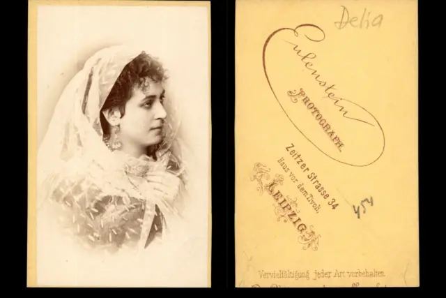 Eulenstein, Leipzig, Frl. Delia Vintage albumen print CDV.