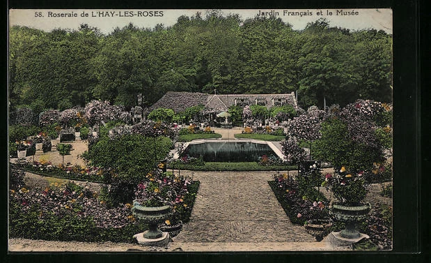 CPA L´Hay-les-Roses, Roseraie - Jardin Francais et le Musèe
