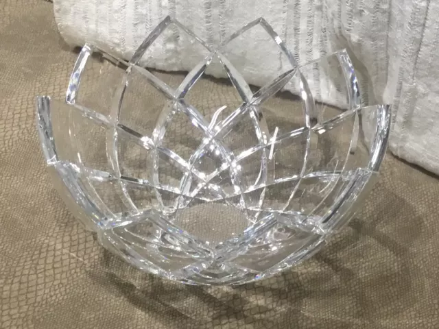 Signed Vintage Rogaska Crystal Centerpiece Fruit Bowl 10”