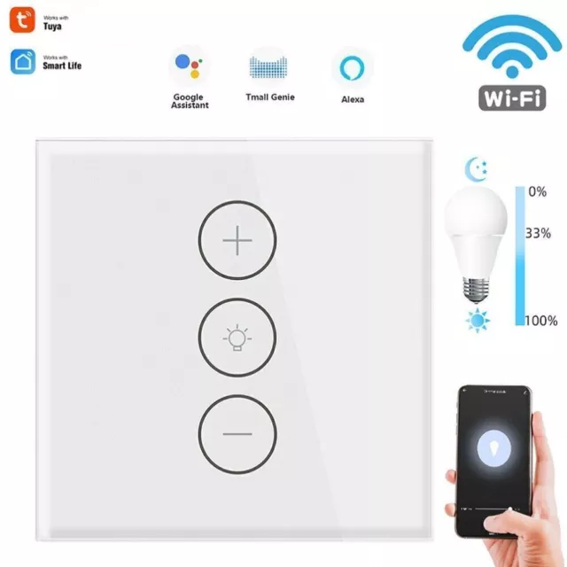 TUYA APP WIFI Dimmer Glas Touch Smart Lichtschalter LED-Lichtschalter for Alexa