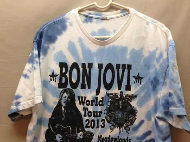 Men's Rock Band Bon Jovi Rocks New Jersey Summer Of 13 T-shirt XL(a208)