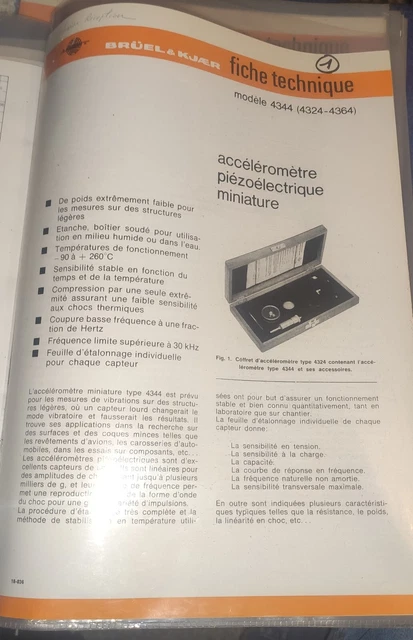 Documentation Technique Bruel & Kjaer Type 3517 En Français Rare