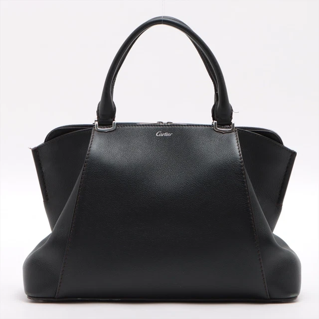 Cartier C de Cartier leather 2WAY handbag black