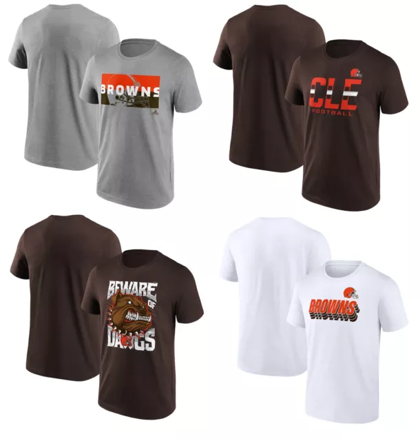 Cleveland Browns NFL T-Shirt Uomo Football Americano Fanatics Top - Nuovo