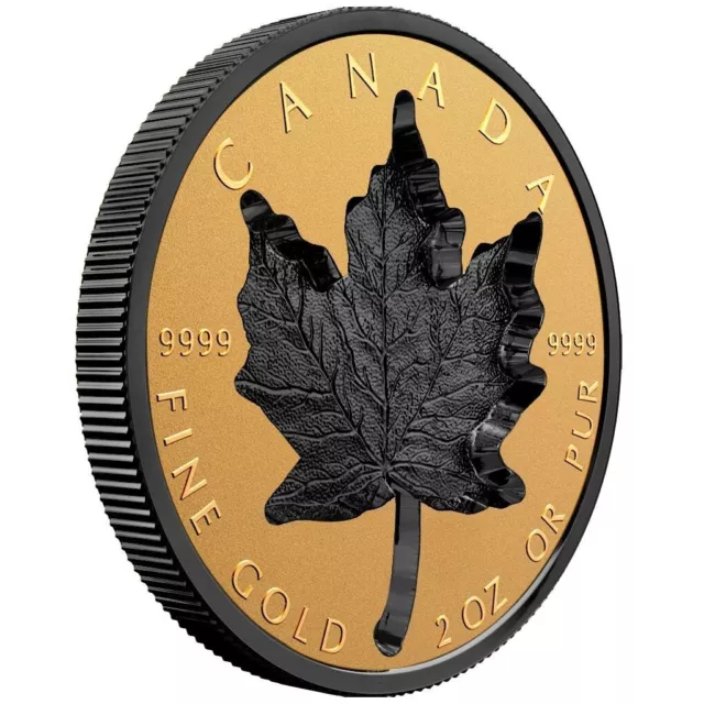 Goldmünze Maple Leaf Super Incuse 2023 - Kanada - Rhodium Beschichtung - 2 Oz RP