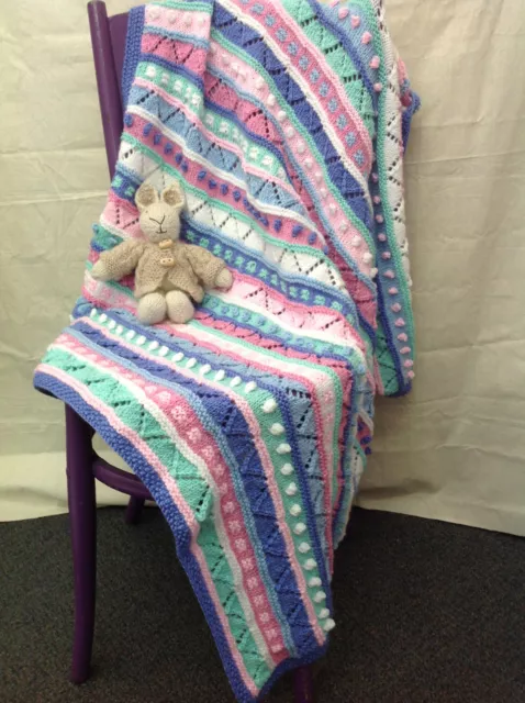 Baby Blanket knitting kit- inc yarn and pattern - fancy sampler blanket.