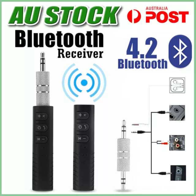 Wireless Bluetooth 3.5mm AUX Audio Music Receiver Stereo Home Car Adapter AU NEW