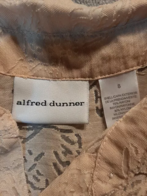 ALFRED DUNNER BUTTON Up Top Womans size 8 Short sleeve Beach sea shell ...