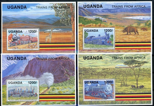 Uganda Block 132-135 postfrisch Lokomotive #IV431