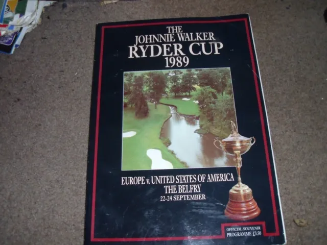 1989 Ryder Cup Official Programme Europe V Usa @ The Belfry 22-24Th September