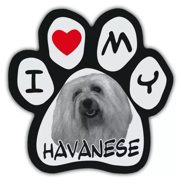 Picture Paws | Dog Paw Shaped Magnets: I LOVE MY HAVANESE | Car Magnet