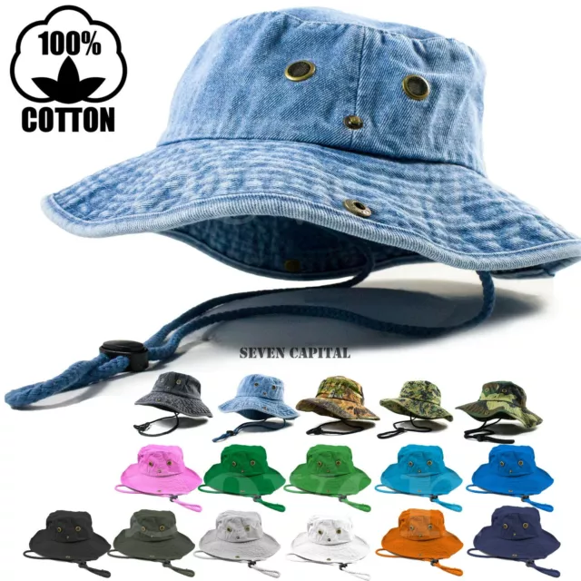 BOONIE BUCKET HAT Cap 100% Cotton Fishing Military Hunting Safari