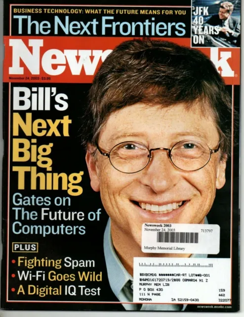Newsweek Magazine Nov 24 2003 Bill Gates Tupac Shakur Kid Rock John F Kennedy