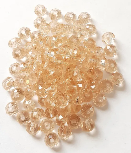 Perle en cristal facette rose forme bohème, cristal bohème facette perle
