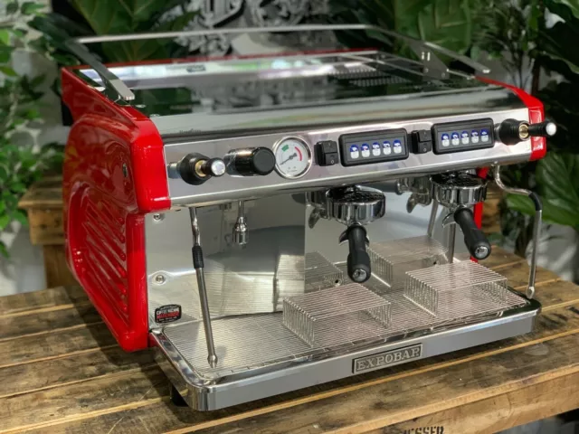 Expobar Ruggero Classic V2 2 Group New Red Easy Tap High Cup Coffee Machine Cafe