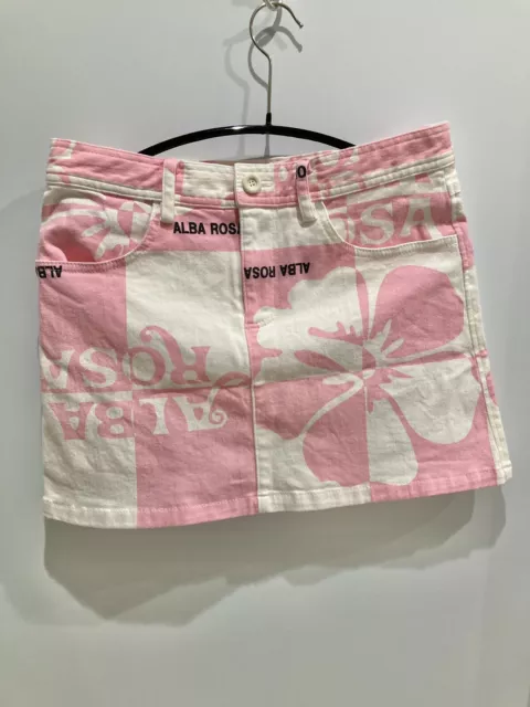 Genuine ALBA ROSA Square Skirt Hibiscus Y2K Heisei Shibuya-kei Gal rare