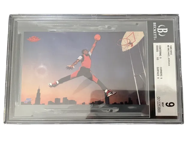 🔥 1985 NIKE Promo Michael Jordan BGS 9 MINT!! RARE Card / Iconic Dunk ...
