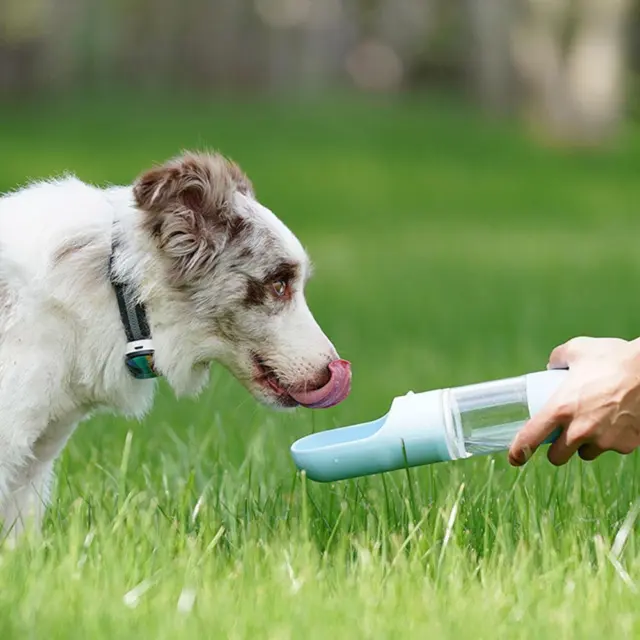 fr Portable Pet Dog Water Bottle Travel Outdoor Walking Drinking Cups (Blue)