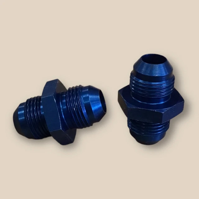 8AN to 8AN Male Flare Coupler Union Straight Fuel Hose Adapter Fitting (Blue)