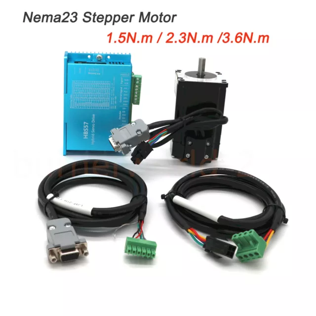 Nema23 Closed Loop Stepper Motor 428Oz-in 3.6N/2.3Nm Driver for Router Engraving