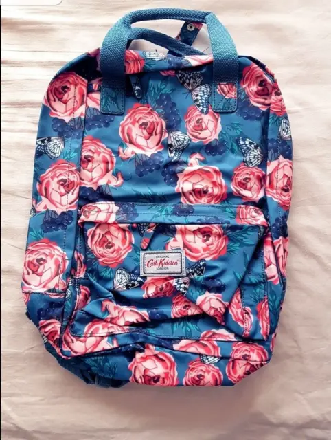 Cath Kidston backpack vintage waterproof blue floral laptop clear out