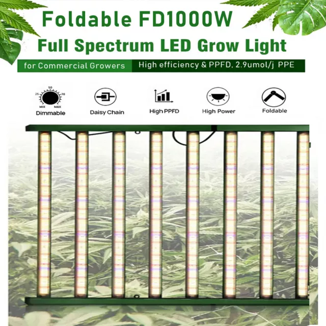 Phlizon FD1000W LED Grow Light Bar Vollspektrum Dimmbare Gewerbliche Indoor Lamp