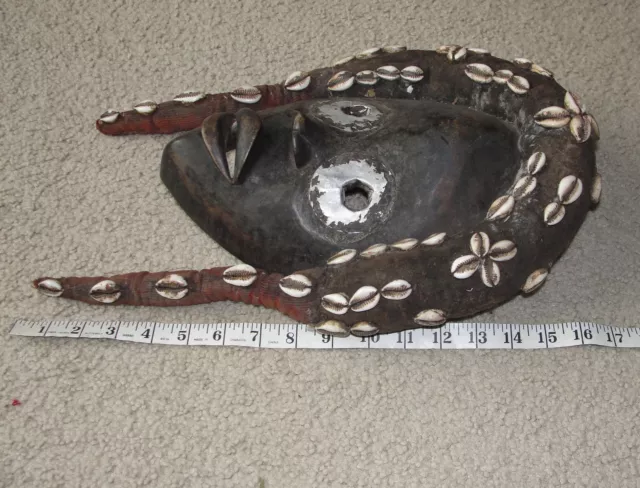 Old African Tribal Dan Power Cowrie Shell Dance Metal Eye Face Antique Masque 2
