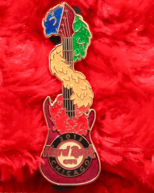 Hard Rock Cafe Pin Chicago GAY PRIDE Rainbow flag hat lapel feather boa guitar