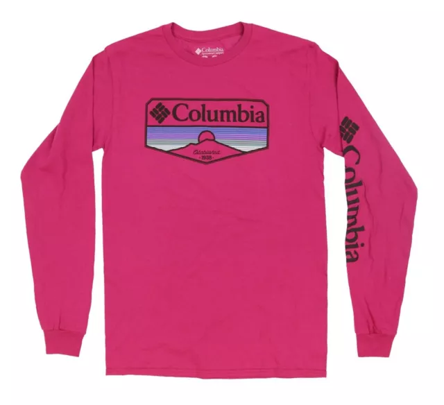 Men's COLUMBIA SPORTSWEAR Long Sleeve T-Shirt Size: L PINK.