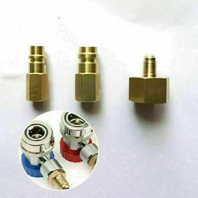 Neu Kältemittel Adapter Set Für R134A 1/4 SAE Gewinde W21.8 Auf 1/4 SAE DE