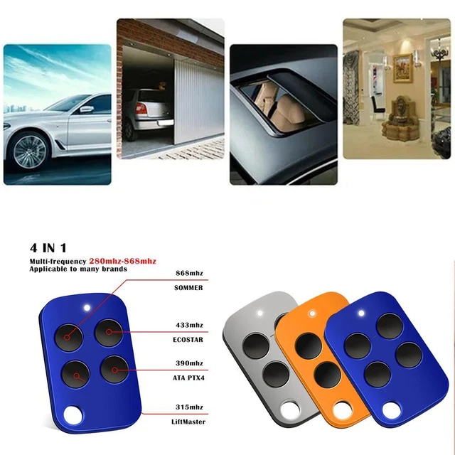 MULTIFREQUENCY 280868MHZ GATE Remote Control Duplicators Fixed Codes