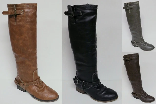 Breckelle's "Outlaw-91" Knee High Fashion Boots Riding Style Rear Zipper New