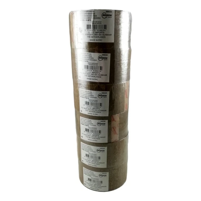 6x Rouleau de Ruban Adhésif Brun Havane 50M x 48mm Emballage Carton 6 rouleaux