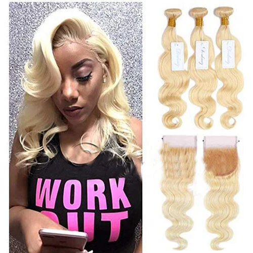 Women Ombre Body Wave 100% Human Hair 2 Bundles  Blonde 8'' Natural Fashion