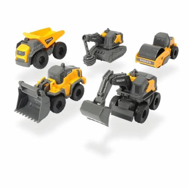 Dickie Toys Volvo Micro Workers Set de 5 véhicules de chantier Pelleteuse